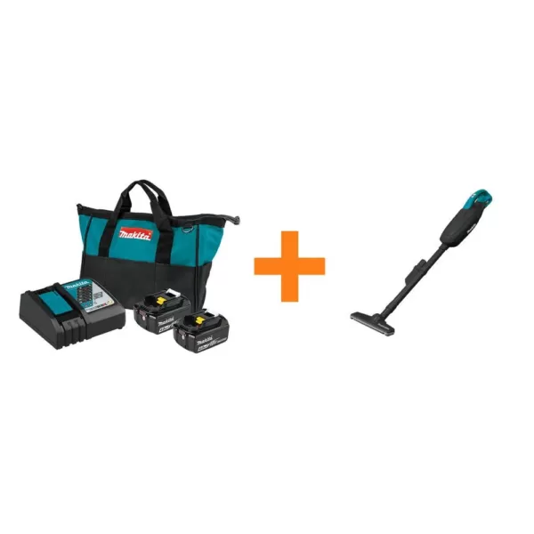 Makita 18-Volt LXT Lithium-Ion 4.0 Ah Battery and Rapid Optimum Charger Starter Pack with Bonus 18-Volt LXT Handheld Vacuum