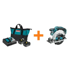 Makita 18-Volt LXT 4.0 Ah Battery and Rapid Optimum Charger Starter Pack with Bonus 18-Volt LXT 6-1/2 In. Circular Saw