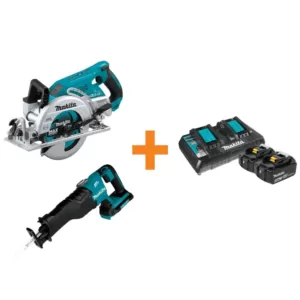 Makita 18-Volt X2 LXT Brushless Cordless Rear Handle 7-1/4 in. Circular Saw with Bonus Recip Saw, 2 Batteries 5.0 Ah