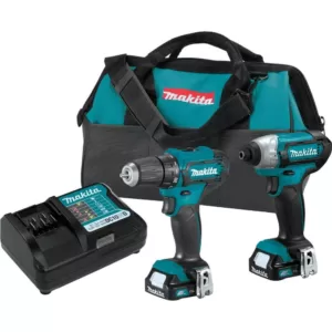 Makita 1.5 Ah 12-Volt MAX CXT Lithium-Ion Cordless Drill Driver and Impact Driver Combo Kit  (2-Piece)