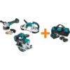 Makita 18V LXT Brushless 4-1/2 in./5 in. Angle Grinder, 1/2 in. Impact Wrench and 2 Gal. Vacuum with bonus 18V LXT Starter Pack