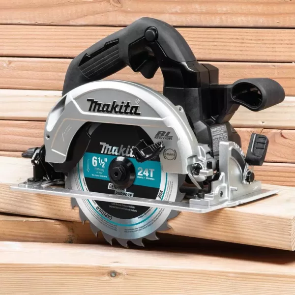 Makita 18V LXT Sub-Compact Brushless 1/2 in. Driver Drill, Impact Wrench and 6-1/2 in. Circ Saw with bonus 18V LXT Starter Pack