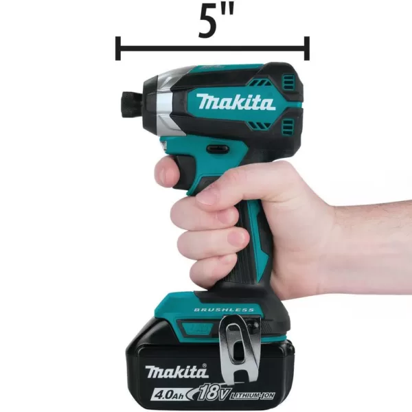 Makita 18-Volt LXT Lithium-Ion Brushless Cordless Hammer Drill and Impact Driver Combo Kit (2-Tool) w/ (2) 4Ah Batteries, Bag