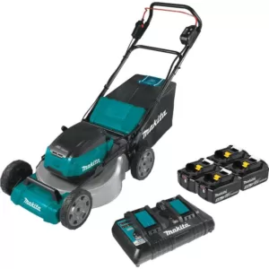 Makita 21 in. 18-Volt X2 (36-Volt) LXT Lithium-Ion Cordless Walk Behind Push Lawn Mower Kit with 4 Batteries (5.0 Ah)