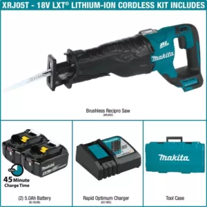 Makita 18-Volt 5.0Ah LXT Lithium-Ion Brushless Cordless Recipro Saw Kit