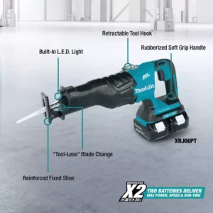 Makita 18-Volt X2 LXT Lithium-Ion (36-Volt) Brushless Cordless Reciprocating Saw Kit (5.0Ah) with 2 Batteries 5.0Ah and Charger