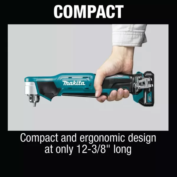 Makita 12-Volt MAX CXT Lithium-Ion Cordless 3/8 in. Right Angle Drill Kit (2.0 Ah)