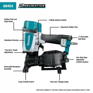 Makita 15 Degree 1-3/4 in. Pneumatic Coil Roofing Nailer