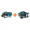 Makita 18V LXT Li-Ion 1 in. Brushless SDS-Plus Rotary Hammer Drill Kit 5.0Ah with bonus 18V LXT Brushless 2-Pc. Combo Kit 5.0Ah