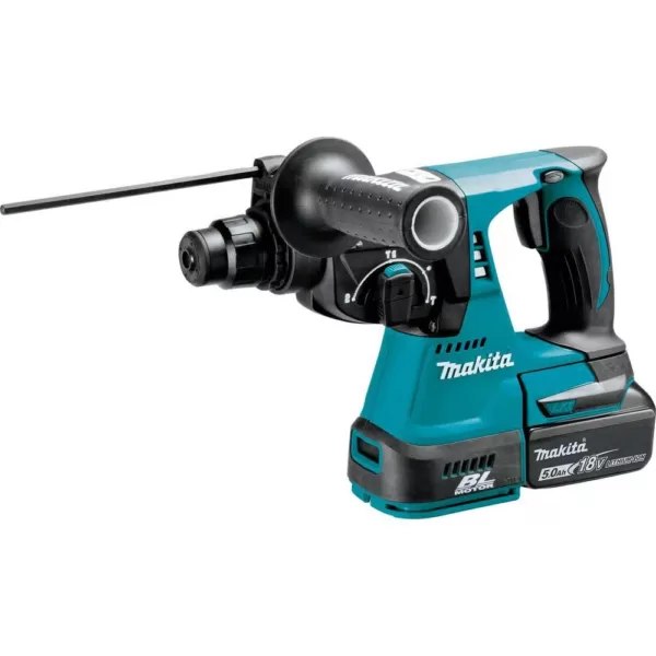 Makita 18-Volt LXT Lithium-Ion 1 in. Brushless Cordless SDS-Plus Concrete/Masonry Rotary Hammer Drill with (2) Batteries 5.0Ah