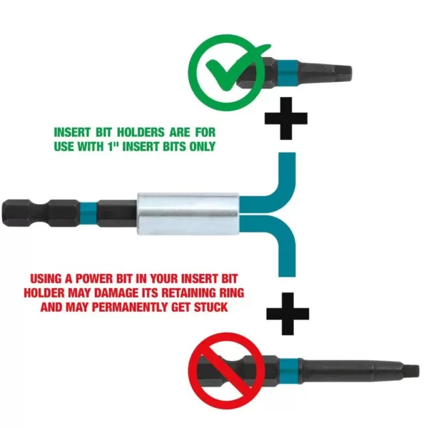 Makita ImpactX 3 in. Modified S2 Steel Magnetic Insert Bit Holder (10-Pack)