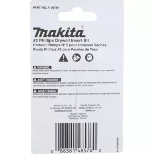 Makita ImpactX #2 Phillips Drywall 1 in. Modified S2 Steel Insert Bit (25-Pack)