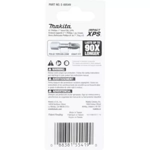 Makita IMPACT XPS #1 Phillips 1 in. Insert Bit (5-Pack)