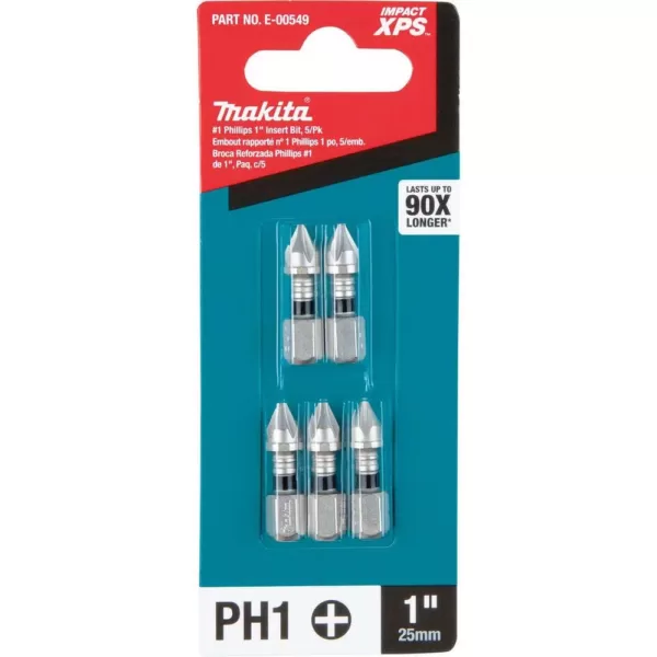 Makita IMPACT XPS #1 Phillips 1 in. Insert Bit (5-Pack)