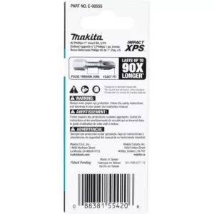 Makita IMPACT XPS #2 Phillips 1 in. Insert Bit (5-Pack)