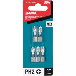 Makita IMPACT XPS #2 Phillips 1 in. Insert Bit (5-Pack)