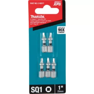 Makita IMPACT XPS #1 Square 1 in. Insert Bit (5-Pack)