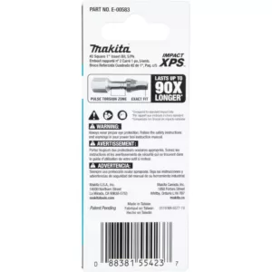 Makita Impact XPS #2 Square 1 in. Insert Bit (5-Pack)