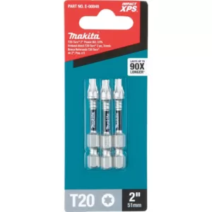 Makita Impact XPS T20 Torx 2 in. Power Bit (3-Pack)