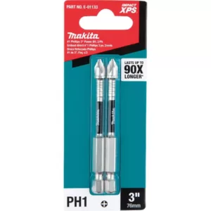 Makita IMPACT XPS #1 Phillips 3 in. Power Bit (2-Pack)