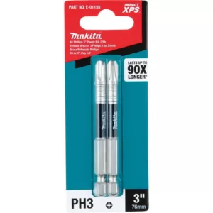 Makita IMPACT XPS #3 Phillips 3 in. Power Bit (2-Pack)