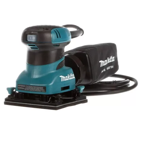 Makita 2 Amp Corded 1/4 Sheet Finishing Sander with 60G Paper, 100G Paper, 150G Paper, Dust Bag and Punch Plate