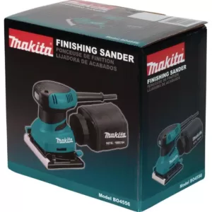 Makita 2 Amp Corded 1/4 Sheet Finishing Sander with 60G Paper, 100G Paper, 150G Paper, Dust Bag and Punch Plate