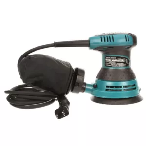 Makita 3 Amp 5 in. Corded Palm Grip Random Orbital Sander with Dust Bag, Hard Case