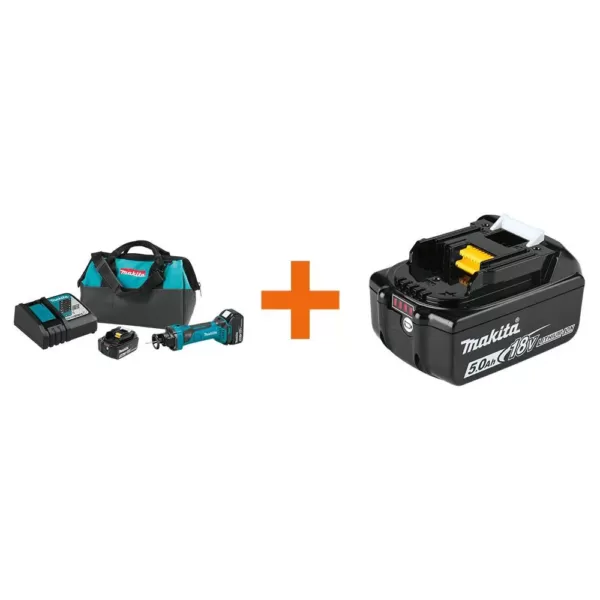 Makita 18-Volt LXT Lithium-Ion Cordless Cut-Out Tool Kit, 5.0 Ah with Bonus 18-Volt LXT Lithium-Ion Battery Pack 5.0Ah