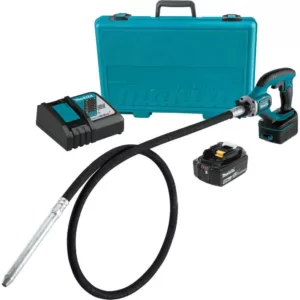 Makita 18-Volt 5.0Ah LXT Lithium-Ion Cordless 8 ft. Concrete Vibrator Kit