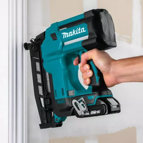 Makita 2-1/2 in. 18-Volt 16-Gauge LXT Lithium-Ion Cordless Straight Finish Nailer Kit (2.0 Ah)