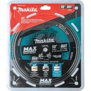 Makita 10 in. 80T Carbide-Tipped Max Efficiency Miter Saw Blade