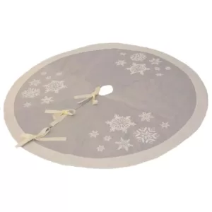 Manor Luxe 56 in. Glistening Snow Christmas Tree Skirt