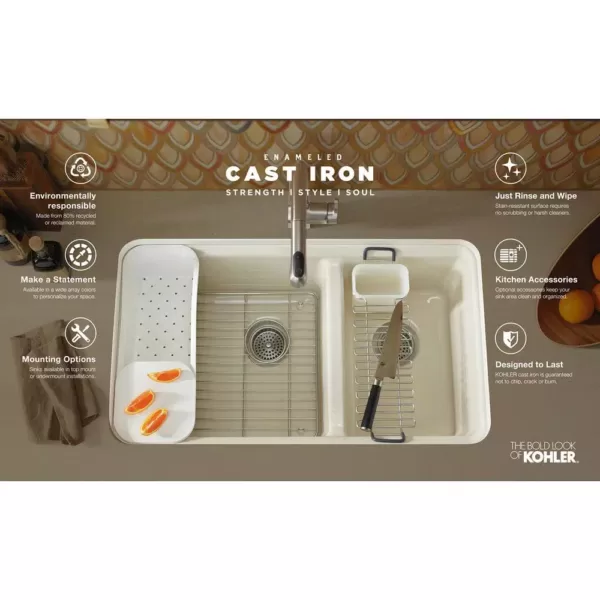 KOHLER Riverby 10.5 in. x 17.375 in. Cutting Board in Maple Wood