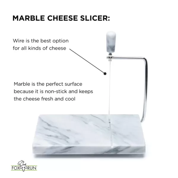 Fox Run 8 in. W x 5 in. D Marble Cheese Board with Slicer