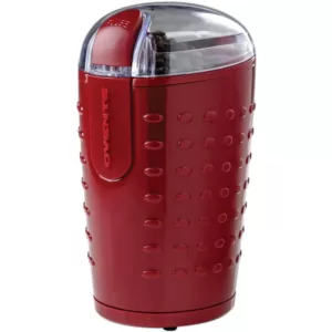 Ovente 2.5 oz. Maroon One-Touch Electric Coffee Grinder with Transparent Easy Open Lid and Stainless Steel Blades