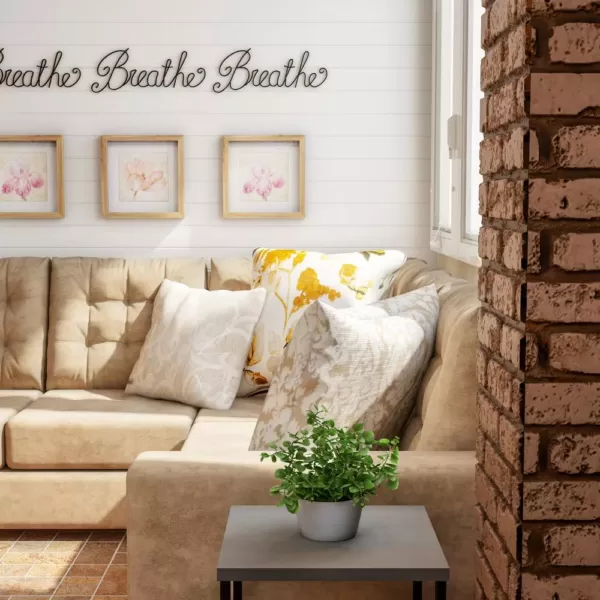 Lavish Home "Breathe" Decorative Metal Cutout Wall Sign