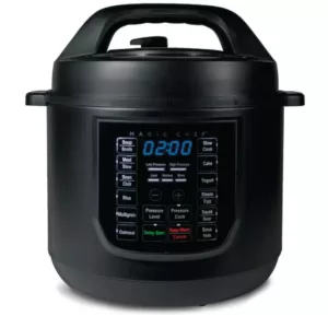 Magic Chef 9-in-1 6 Qt. Matte Black Electric Multi-Cooker with Recipe Book