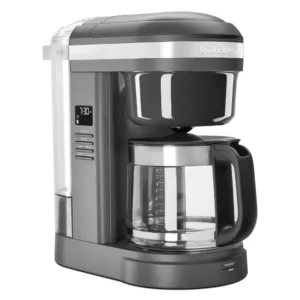 KitchenAid 12-Cup Matte Grey Drip Coffee Maker with Spiral Showerhead