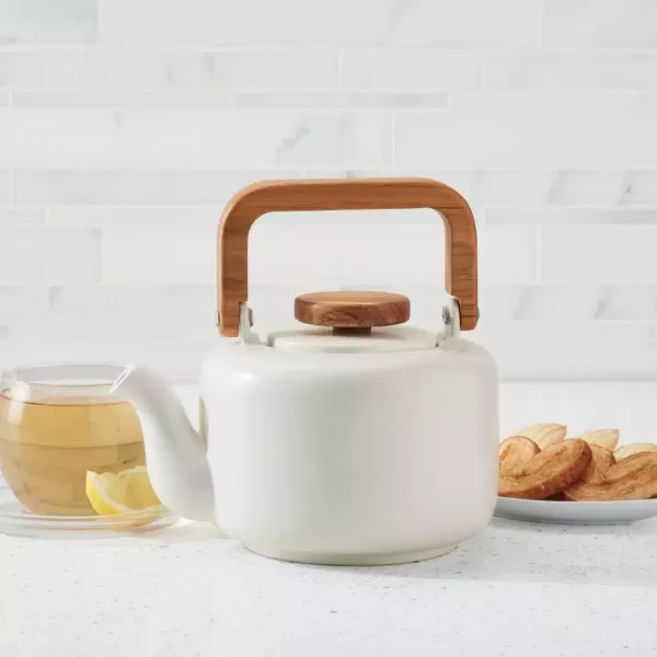 BonJour Ceramic Coffee and Tea 8-Cup Matte White Ceramic Teapot with Infuser