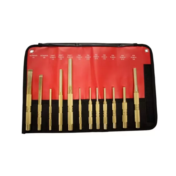 Mayhew Brass Punch and Chisel Set (12-Piece)