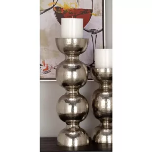 LITTON LANE 18 in. x 6 in. Classic Iron Candle Holder in Polished finish