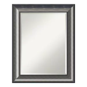 Amanti Art Quicksilver 24 in. W x 30 in. H Framed Rectangular Beveled Edge Bathroom Vanity Mirror in Metallic Silver