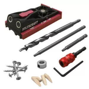 Milescraft PocketJig200 Complete Pocket Hole Kit with Jig, Bit, Screws and Drivers