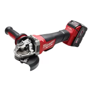 Milwaukee M18 FUEL 18-Volt Lithium-Ion Brushless Cordless 4-1/2 in./5 in. Grinder with Paddle Switch Kit One 5.0 Ah Batteries