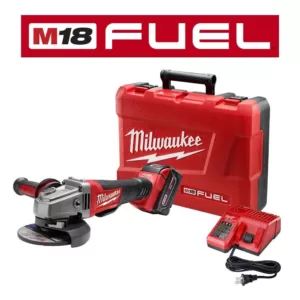 Milwaukee M18 FUEL 18-Volt Lithium-Ion Brushless Cordless 4-1/2 in./5 in. Grinder with Paddle Switch Kit One 5.0 Ah Batteries