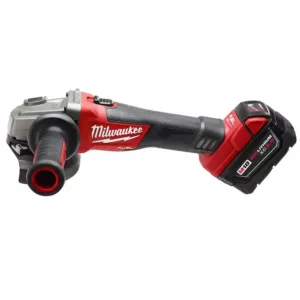 Milwaukee M18 FUEL 18-Volt Lithium-Ion Brushless Cordless 4-1/2 in./5 in. Grinder with Slide Switch Kit with Two 5.0Ah Batteries