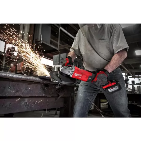 Milwaukee M18 FUEL 18-Volt Lithium-Ion Brushless Cordless 7/9 in. Grinder Kit W/ (2) 12.0Ah Batteries, Bag & Rapid Charger