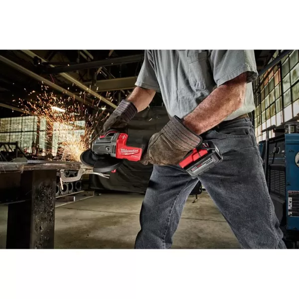 Milwaukee M18 FUEL 18-Volt Lithium-Ion Brushless Cordless 4-1/2 in./6 in. Grinder with Paddle Switch Kit and One 6.0 Ah Battery