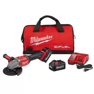 Milwaukee M18 FUEL 18-Volt Lithium-Ion Brushless Cordless 4-1/2 in./6 in. Grinder with Slide Switch Kit and Two 6.0 Ah Battery